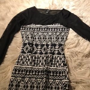 Black and white designed dress